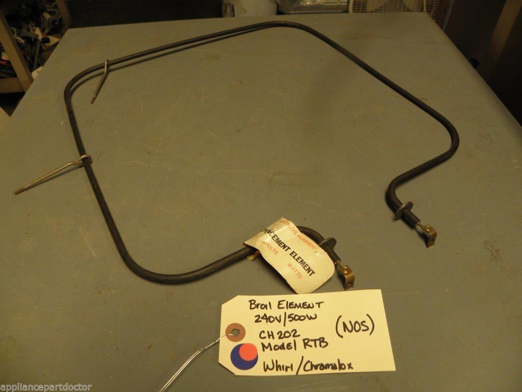 NOS Whirlpool Chromalox stove Broil Element CH202 RTB 240v/500w NOS Whirlpool Chromalox stove Broil Element CH202 RTB 240v/500w